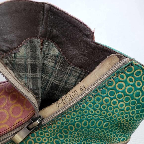 L'Artiste by Spring Step Leather Indigo Boot Patchwork Multicolor 41 US 10 - Picture 5 of 9